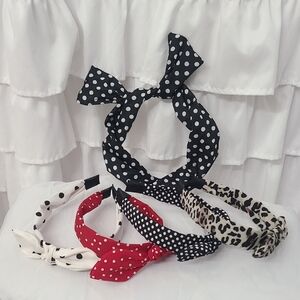 Polka Dot and Leopard Print Kids Headband Set